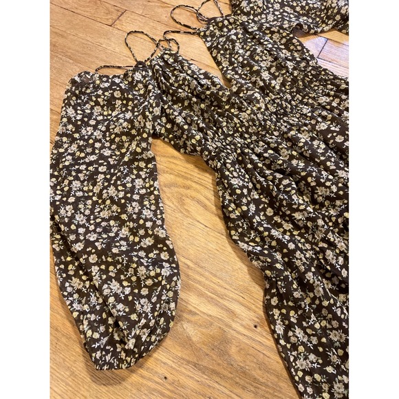 ASTR The Label Floral Print V Neck Smocked Waist Maxi Dress Womens XS Whimsy - Picture 3 of 11